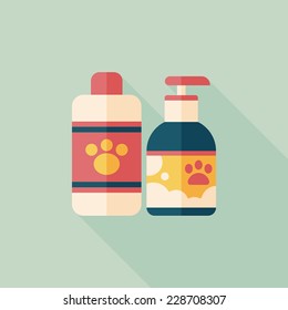 Pet shampoo flat icon with long shadow,eps10