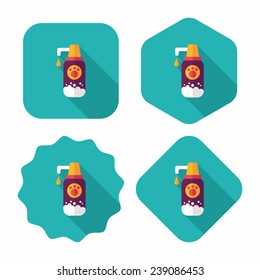 Pet shampoo flat icon with long shadow, eps10