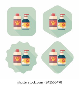 Pet shampoo flat icon with long shadow,eps10