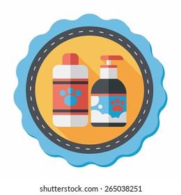 Pet shampoo flat icon with long shadow,eps10