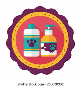 Pet shampoo flat icon with long shadow,eps10