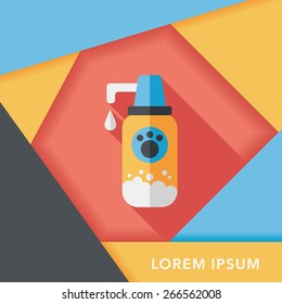 Pet shampoo flat icon with long shadow,eps10