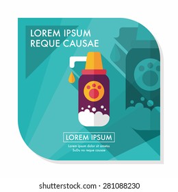 Pet shampoo flat icon with long shadow,eps10