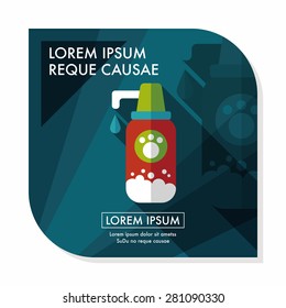 Pet shampoo flat icon with long shadow,eps10