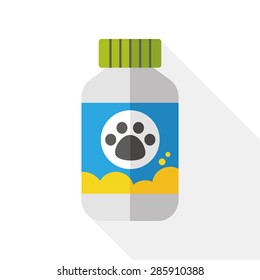 pet shampoo flat icon with long shadow