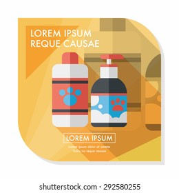 Pet shampoo flat icon with long shadow,eps10