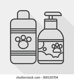 Pet shampoo flat icon with long shadow, line icon