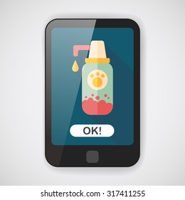Pet shampoo flat icon with long shadow,eps10