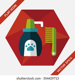 Pet shampoo flat icon with long shadow,eps10