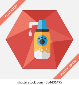 Pet shampoo flat icon with long shadow,eps10