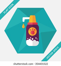 Pet shampoo flat icon with long shadow,eps10