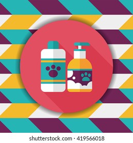 Pet shampoo flat icon with long shadow,eps10