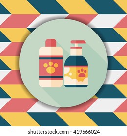 Pet shampoo flat icon with long shadow,eps10
