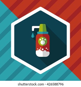 Pet shampoo flat icon with long shadow,eps10