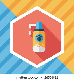Pet shampoo flat icon with long shadow,eps10