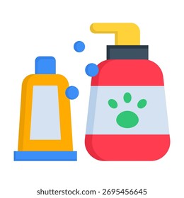 Icono de champú para mascotas Ilustración vectorial de estilo plano
