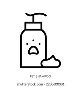pet shampoo icon. Line Art Style Design Isolated On White Background