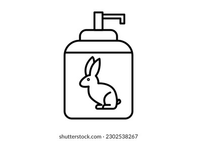 Pet shampoo icon. Line icon style. pets care sign. pet cleaning symbol. Simple vector design editable