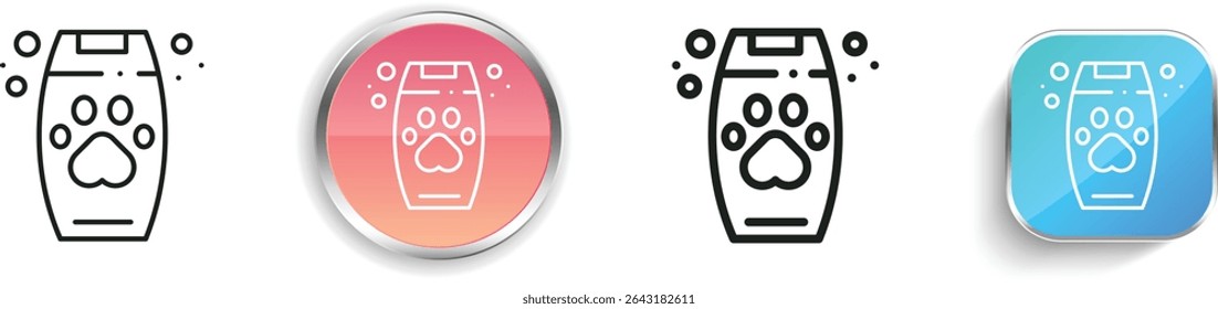 pet shampoo icon. Thin Linear, Regular and Button Style Design Isolated On White Background