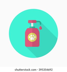 Pet shampoo icon , Vector flat long shadow design.