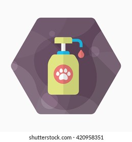 Pet shampoo icon , Vector flat long shadow design.