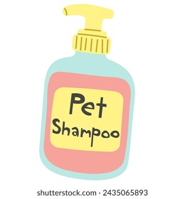 Pet Shampoo Single 1 cute on a white background, vector illustration.
