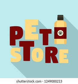 Pet shampoo store logo. Flat illustration of pet shampoo store vector logo for web design