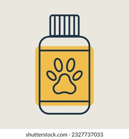 Pet Shampoo Vektorsymbol. Tierzeichen. Graph Symbol für Website und Design für Tierärzte und Tierärzte, Logo, App, Benutzeroberfläche