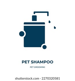 pet shampoo vector icon. pet shampoo, shampoo, pet filled icons from flat pet grooming concept. Isolated black glyph icon, vector illustration symbol element for web design and mobile apps