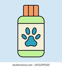 Pet shampoo vector isolated icon. Pet animal sign. Graph symbol for pet and veterinary web site and apps design, logo, app, UI