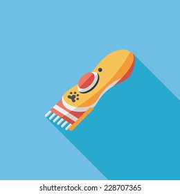 Pet shaving machine flat icon with long shadow,eps10