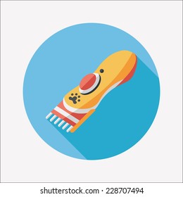 Pet shaving machine flat icon with long shadow,eps10