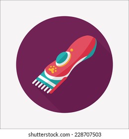 Pet shaving machine flat icon with long shadow,eps10