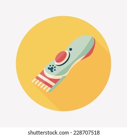 Pet shaving machine flat icon with long shadow,eps10