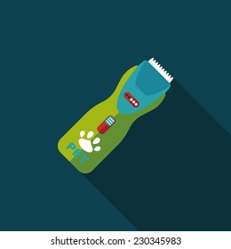 Pet shaving machine flat icon with long shadow,eps10