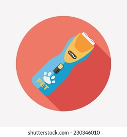 Pet shaving machine flat icon with long shadow,eps10