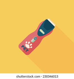 Pet shaving machine flat icon with long shadow,eps10