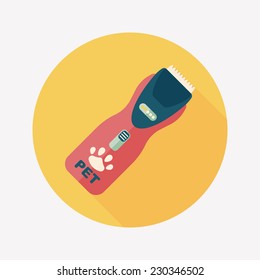 Pet shaving machine flat icon with long shadow,eps10