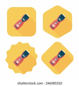 Pet shaving machine flat icon with long shadow,eps10