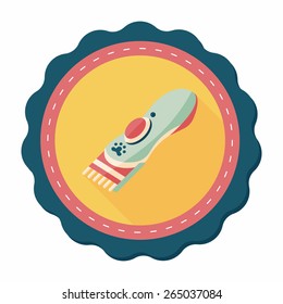 Pet shaving machine flat icon with long shadow,eps10