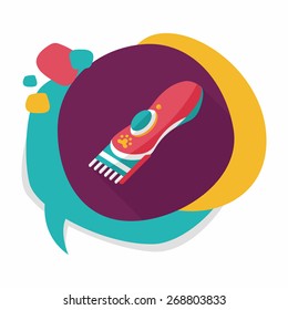 Pet shaving machine flat icon with long shadow,eps10