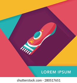 Pet shaving machine flat icon with long shadow,eps10