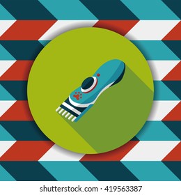 Pet shaving machine flat icon with long shadow,eps10