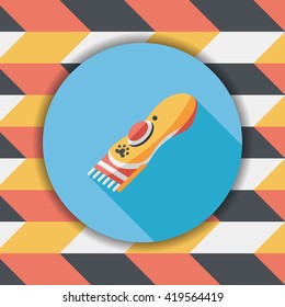 Pet shaving machine flat icon with long shadow,eps10