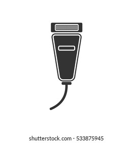 Pet shaving machine icon flat. Illustration isolated on white background. Vector grey sign symbol