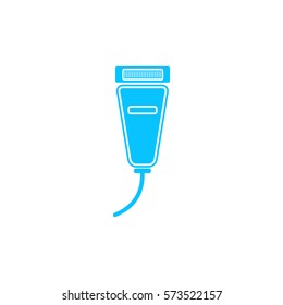 Pet shaving machine icon flat. Blue pictogram on white background. Vector illustration symbol