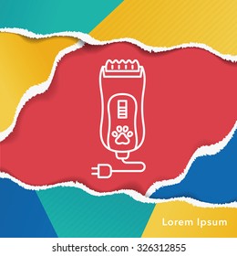 pet shaving machine line icon