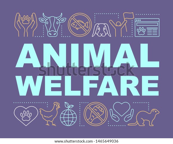 Pet shelter, animal welfare word concepts\
banner. Wildlife protection presentation, website. Isolated\
lettering typography idea with linear icons. Veterinary clinic,\
farm. Vector outline\
illustration