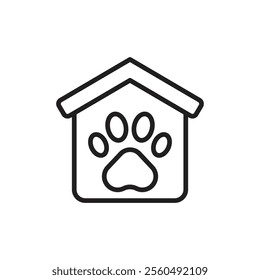 Pet shelter icon Black and white logo