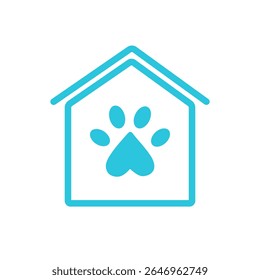 Pet shelter icon. Isolated on white.